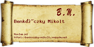 Benkóczky Mikolt névjegykártya